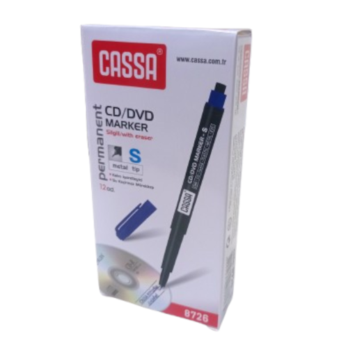 CASSA 8726 CD VE DVD PERMANENT MARKER-S TİP MAVİ